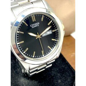 Citizen Men's Watch BF0584-56E Quartz Black Dial Day Date 2-Tone Stainless Steel